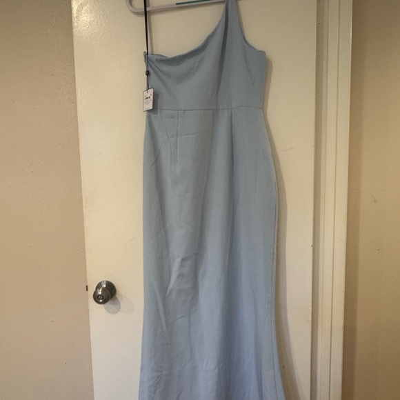 NWT Laundry By Shelli Segal One-Shoulder Sky Blue Dress - Picture 5 of 9